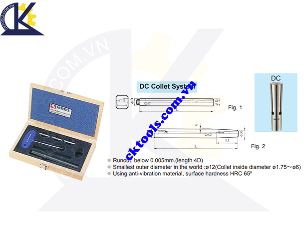 BẦU KẸP COLLET DC  TỐC ĐỘ CAO  VERTEX   SST12-DC6-120E , SST16-DC6-150E , SST20-DC6-200E