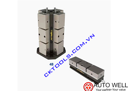 Ê tô hợp kim nhôm loại đôi kiểu Tombstone AQS-1040-4B, Eto AQS-1040-4B, E TO AQS-1040-4B, ETO AUTO WELL AQS-1040-4B, Ê Tô Auto well AQS-1040-4B