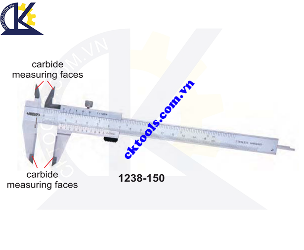Thước kẹp cơ  INSIZE  1238-150 , 1238-200 , 1238-300  ,  VERNIER CALIPERS  WITH  CARBIDE TIPPED JAWS   1238-150 , 1238-200 , 1238-300 